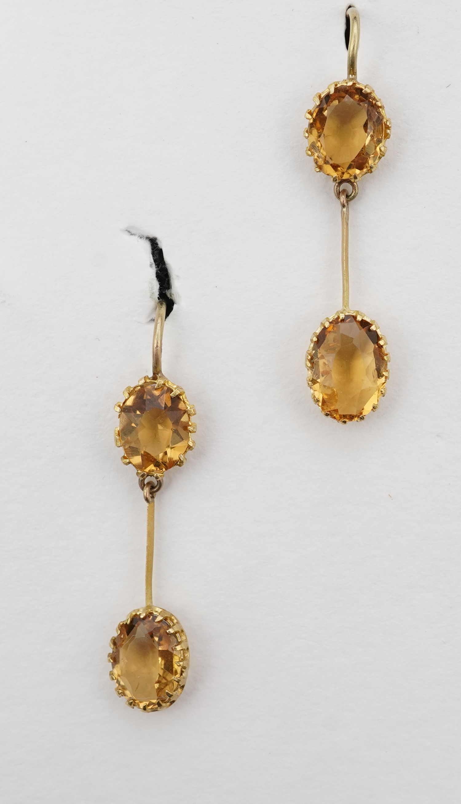 A pair of citrine earrings